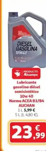 Alcampo AUCHAN Lubricante gasolina diésel semisintético oferta