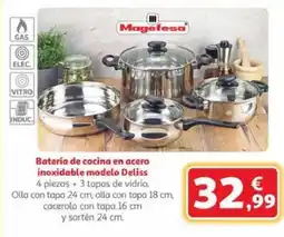 Alcampo Batería de cocina en acero inoxidable modelo Deliss oferta