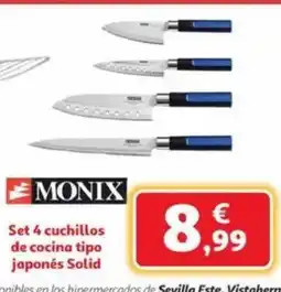 Alcampo MONIX Set 4 cuchillos de cocina tipo japonés Solid oferta