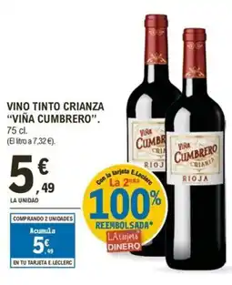 E.Leclerc VIÑA CUMBRERO Vino tinto crianza oferta