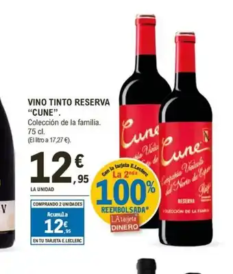 E.Leclerc CUNE Vino tinto reserva oferta