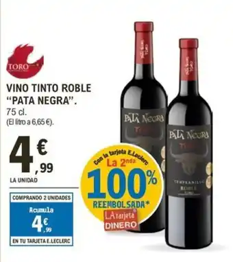 E.Leclerc PATA NEGRA Vino tinto roble oferta