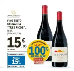 E.Leclerc TRES PICOS Vino tinto garnacha oferta