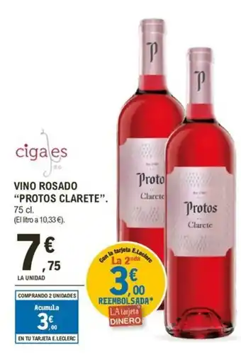 E.Leclerc PROTOS CLARETE Vino rosado oferta