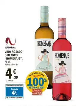 E.Leclerc HOMENAJE Vino rosado o blanco oferta