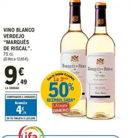 E.Leclerc MARQUÉS DE RISCAL Vino blanco verdejo oferta