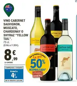 E.Leclerc YELLOW TAIL Vino cabernet sauvignon moscato chardonnay o shyraz oferta