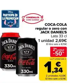 Carrefour JACK DANIEL'SCoca-cola regular o zero con oferta