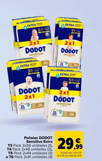 Carrefour DODOT Pañales Sensitive Extra oferta