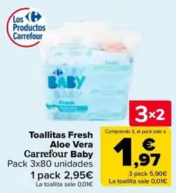 Carrefour Toallitas Fresh Aloe Vera Carrefour Baby oferta