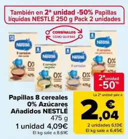 Carrefour NESTLÉ Papillas 8 cereales 0% Azúcares Añadidos oferta
