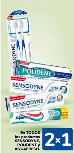Carrefour SENSODYNE, POLIDENT Y AQUAFRESH En todos los productos oferta