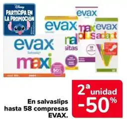 Carrefour EVAX En salvaslips hasta 58 compresas oferta