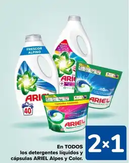 Carrefour ARIEL En todos los detergentes líquidos y cápsulas alpes y color oferta