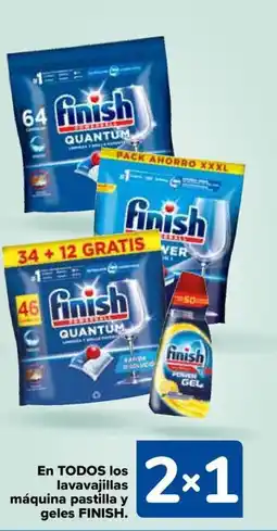 Carrefour FINISH En todos los lavavajillas máquina pastilla y geles oferta