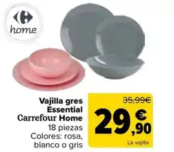 Carrefour Vajilla gres Essential Carrefour Home oferta