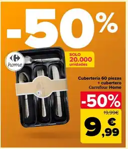 Carrefour Cubertería 60 piezas + cubertero Carrefour Home oferta
