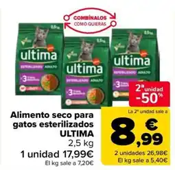 Carrefour ULTIMA Alimento seco para gatos esterilizados oferta