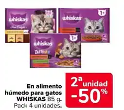 Carrefour WHISKAS En alimento húmedo para gatos oferta