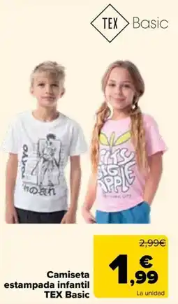 Carrefour TEX Basic Camiseta estampada infantil oferta