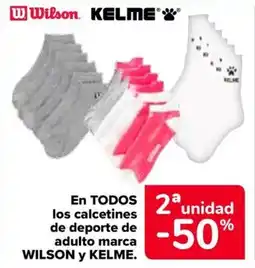 Carrefour WILSON y KELME En todos los calcetines de deporte de adulto marca oferta