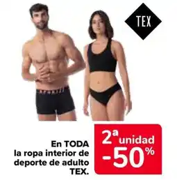 Carrefour TEX En toda la ropa interior de deporte de adulto oferta