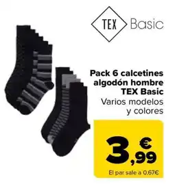 Carrefour TEX Basic Pack 6 calcetines algodón hombre oferta