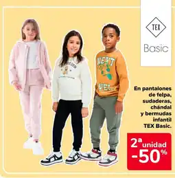 Carrefour TEX Basic En pantalones de felpa, sudaderas, chándal y bermudas infantil oferta
