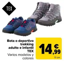 Carrefour TEX Bota o deportivo trekking adulto e infantil oferta