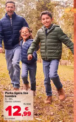 Carrefour Parka ligera lisa hombre S-3XL oferta