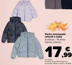 Carrefour TEX Parka estampada infantil o bebé oferta