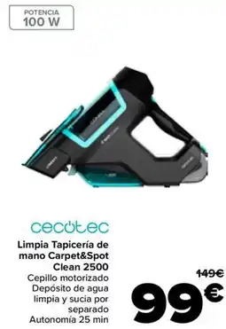 Carrefour CECOTEC Limpia Tapicería de mano Carpet&Spot Clean 2500 oferta