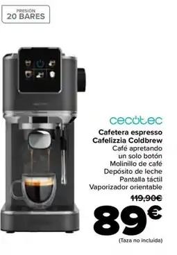 Carrefour CECOTEC Cafetera espresso Cafelizzia Coldbrew oferta