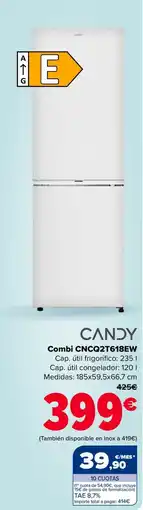 Carrefour CANDY Combi CNCQ2T618EW oferta