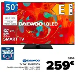 Carrefour DAEWOO TV 50" 50DM75QV oferta