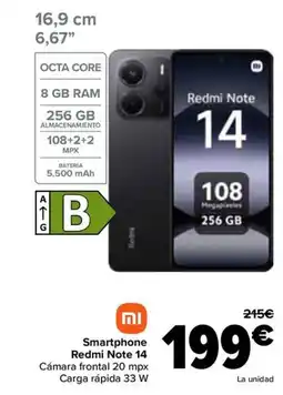Carrefour REDMI Note 14Smartphone oferta