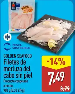 ALDI GOLDEN SEAFOOD Filetes de merluza del cabo sin piel oferta
