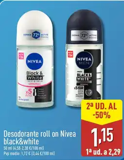 ALDI Desodorante roll on black&white oferta