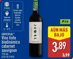 ALDI UNIVERSAL Vino tinto biodinámico cabernet sauvignon oferta