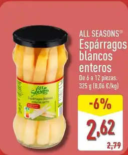 ALDI ALL SEASONS Espárragos blancos enteros oferta