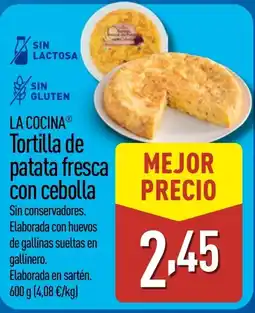 ALDI LA COCINA Tortilla de patata fresca con cebolla oferta