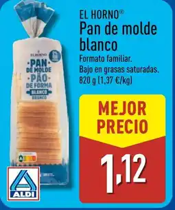 ALDI EL HORNO Pan de molde blanco oferta