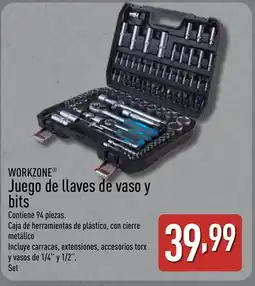 ALDI WORKZONE Juego de llaves de vaso y bits oferta