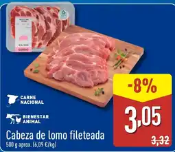 ALDI Cabeza de lomo fileteada oferta