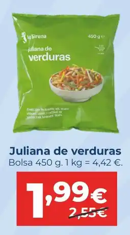 La Sirena Juliana de verduras oferta