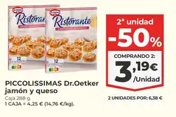La Sirena DR. OETKER Piccolissimas jamón y queso oferta