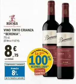 E.Leclerc BERONIA Vino tinto crianza oferta