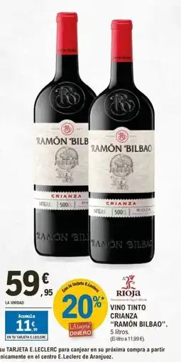 E.Leclerc RAMÓN BILBAO Vino tinto crianza oferta
