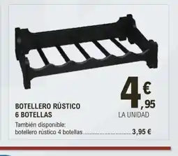 E.Leclerc Botellero rústico 6 botellas oferta