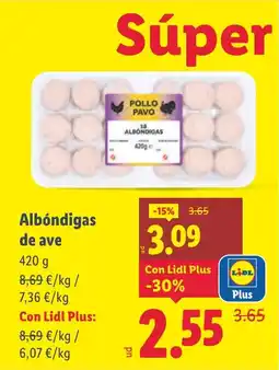 Lidl Albóndigas de ave oferta